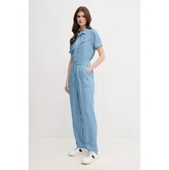 Dámský overall Overal Pepe Jeans ESMERALDA modrá barva, s límečkem, PL230510 55X, vel. XL