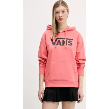 Dámská mikina Mikina Vans dámská, oranžová barva, s kapucí, s potiskem, VN000A5RD6Z1 32X, vel. M