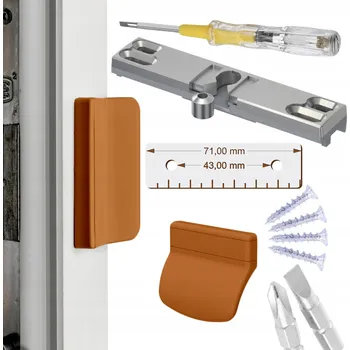 Dveřní kování BALKÓNOVÝ ZÁPADKA KLIKA PRO KUŘÁKY MADLO ŠROUBOVÁK Hnědá