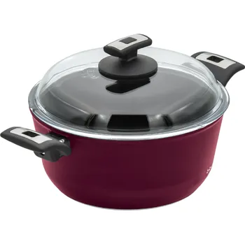 Hrnec Top Alulit Indukční titanový hrnec ø 24 cm x 11 cm / 3.8 l s poklicí, bordó
