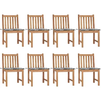 Zahradní židle s poduškami 8 ks masivní teak Hnědá3073156
