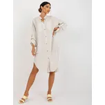 Světle béžové košilové midi šaty TW-SK-BE-199D.85P-light beige Velikost: L/XL