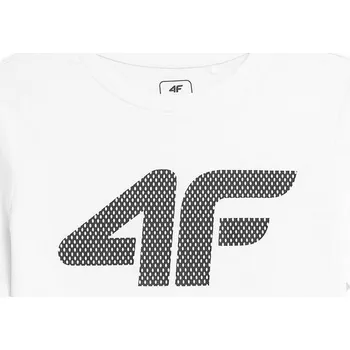 Chlapecké oblečení Tričko 4F M0794 10S s velkým logem, bílé, velikost 164.