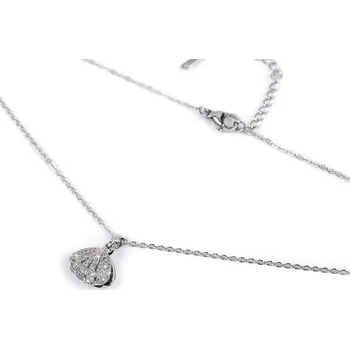 Náhrdelník Náhrdelník z nerezové oceli mušle s perlou, barva stříbrná