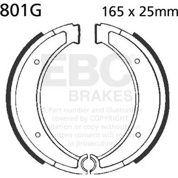 Brzdová čelist Sada brzdových čelistí EBC 801G drážkovaný
