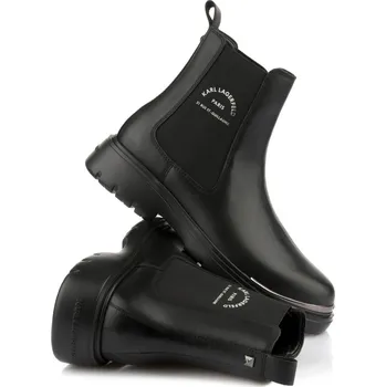 Dámská zimní obuv KOTNÍKOVÁ OBUV KARL LAGERFELD MASON HI GORE BOOT BLACK LTHR