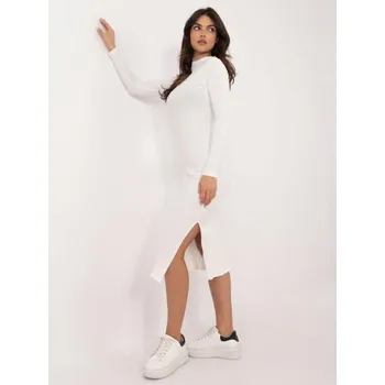 Dámské šaty Ecru vypasované základní šaty s širokými pruhy