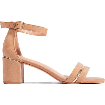 Dámské sandále Hnědé semišové sandály na sloupkovém podpatku 7212C Velikost: 37