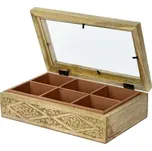 KOOPMAN KOOPMAN, 43455 dřevěný box na čaj, 6 přihrádek