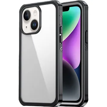 Pouzdro na mobilní telefon Kryt pro Apple iPhone 14 - 360° ochrana - odolný - plastový / gumový - černý
