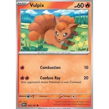 Volný čas Pokémon OBF 028/197 Vulpix - Obsidian Flames Stav: Near Mint, Verze: NORMAL