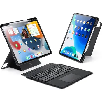 Klávesnice pro tablet Klávesnice DUX DUCIS 4v1 + pouzdro + trackpad pro Apple iPad Pro 12,9" (2018 - 2022) - černá