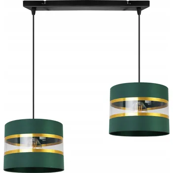 ZÁVĚSNÁ LAMPA STROPNÍ LUSTR GLAMOUR STÍNIDLO ZLATÉ AKCENTY ZELENÁ