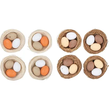 Velikonoční dekorace ANDĚL Vajíčka v hnízdě 5,5 cm, 4 ks