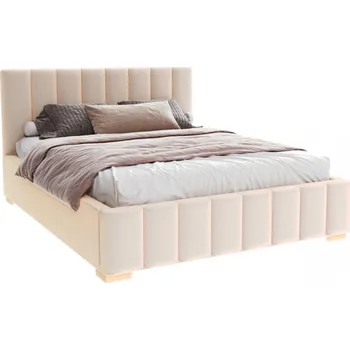 Postel Čalouněná postel 120x200 cm AUSTIN Krémová Paris s úložným prostorem kovový rošt