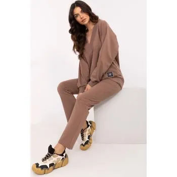 Hnědá dámská souprava s bavlnou