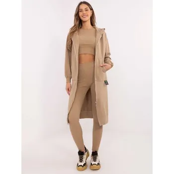 Tmavě béžová třídílná souprava s legínami