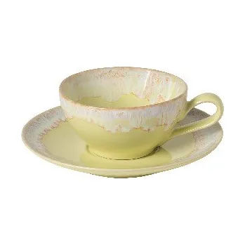 Šálek na čaj s podšálkem 0,2L, TAORMINA, žlutá|sand yellow (balení)|Casafina by Costa Nova