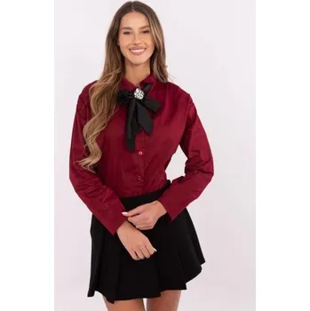 Dámská košile Bordó žakárová košile se šátkem na krk