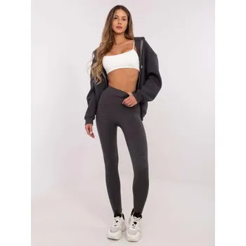 Dámské legíny Tmavě šedé sportovní legíny s průhlednými pruhy