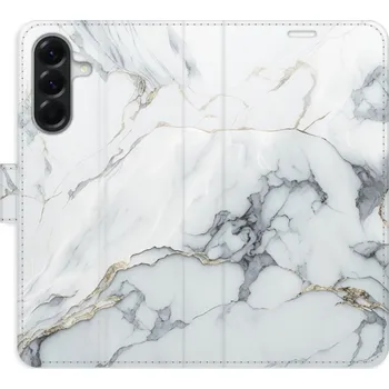 Pouzdro na mobilní telefon Flipové pouzdro iSaprio - SilverMarble 15 - Samsung Galaxy A56