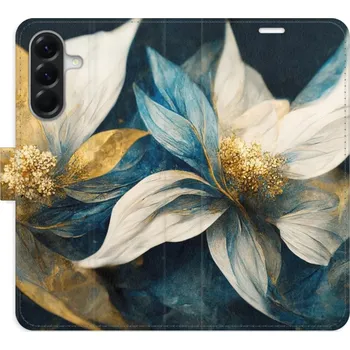 Pouzdro na mobilní telefon Flipové pouzdro iSaprio - Gold Flowers - Samsung Galaxy A36