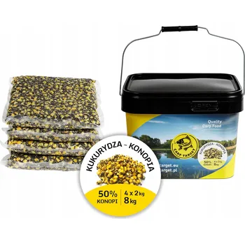 Návnadová surovina CARP TARGET SMĚS ZRN KUKUŘICE KONOPÍ 4x2KG