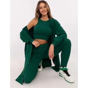 Tmavě zelená jednobarevná tepláková souprava