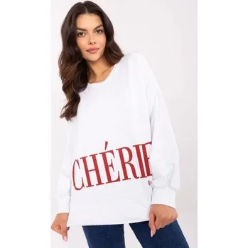 Dámská halenka Bílá dámská mikina bez kapuce