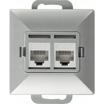 Elektrická zásuvka Internetová zásuvka nástěnná Abex stříbrná