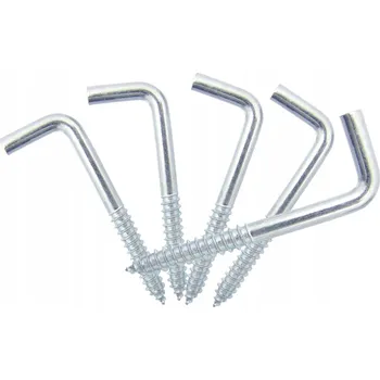 Vrták 4 KS HÁK TYPU L, ROVNÝ ŠROUBOVACÍ HÁK DO DŘEVA, HMOŽDINEK 5X60MM