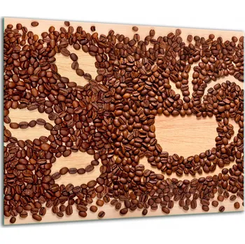 Obraz SKLENĚNÁ OCHRANNÁ DESKA NA SPORÁK 60x52 KÁVA