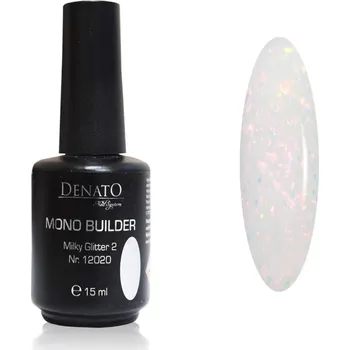Umělé nehty DENATO s.r.o. MONO BUILDER Milky Glitter 2 v lahvičce 15 ml