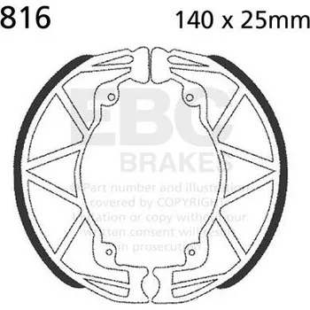 Brzda pro motocykl EBC Sada brzdových čelistí EBC 816 neobsahuje pružiny