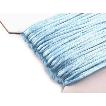 Příze Saténová šňůra 2mm, světlá modrá, metráž