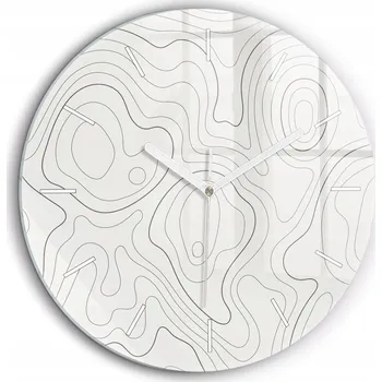 Hodiny Minimalistické Kulatý Foto Hodiny Skleněné Nástěnné Skvrny abstrakce průměr 60 cm