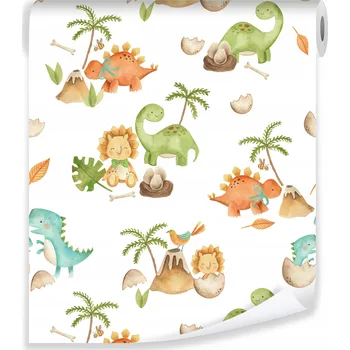 Fototapeta FLIZELINOVÁ TAPETA DO DĚTSKÉHO POKOJE S MOTIVEM DINOSAURŮ