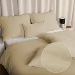 Lněné ložní povlečení LEN-023 Pískově béžové - prodloužené 140x220 cm