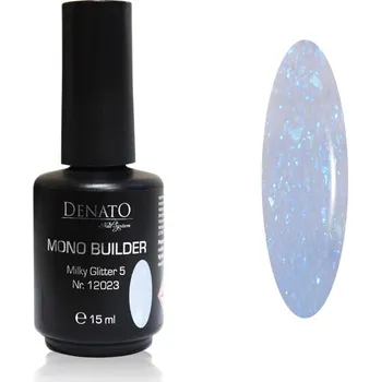 Umělé nehty DENATO s.r.o. MONO BUILDER Milky Glitter 5 v lahvičce 15 ml