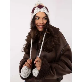 Čepice Bílá dámská ušanka s bambulí