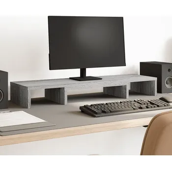 Držák monitoru Stojan na monitor bílý 60 x 24 x 10,5 cm kompozitní dřevo