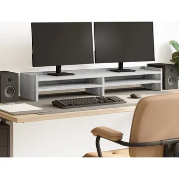 Držák monitoru Stojan na monitor hnědý dub 42 x 24 x 16 cm kompozitní dřevo