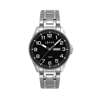 Ocelové pánské hodinky LAVVU BERGEN Black se svítícími čísly LWM0142 (POŠTOVNÉ ZDARMA!!!)
