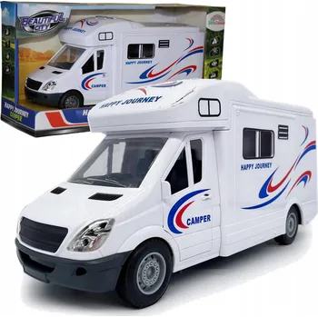 autíčko Osobní auto Sferazabawek Obytný vůz (Kamper) bílý 30 cm 1:16 zvuk LED