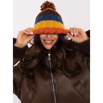 Čepice Oranžová a žlutá dámská pletená čepice