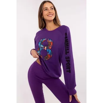 Tmavě fialová souprava pro volný čas s legínami