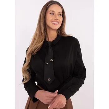 Dámská košile Černá košile s rozhalenkou