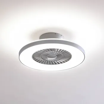 Lampička Lindby Smart LED stropní ventilátor Paavo, stříbrný, tichý, Tuya - Motor – Ø 7,9 cm, výška 9,7 cm stříbrná, bílá LED 39 W celkem - Doprava zdarma