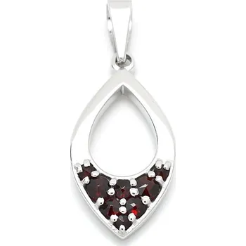 Přívěsek Stříbrný přívěsek kapka český granát Arnie - Rhodiování