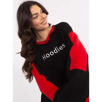 Dámská mikina Černá mikina s kapucí a výšivkou